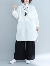 Loose Solid Color Long Sleeve Shirt